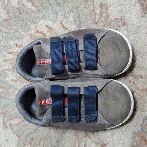 Prada suede velcro boy shoes